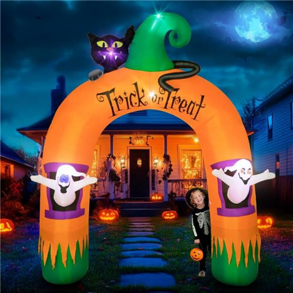 10FT Large Halloween Inflatable Archway Decoration, Halloween Blow Up Lighted